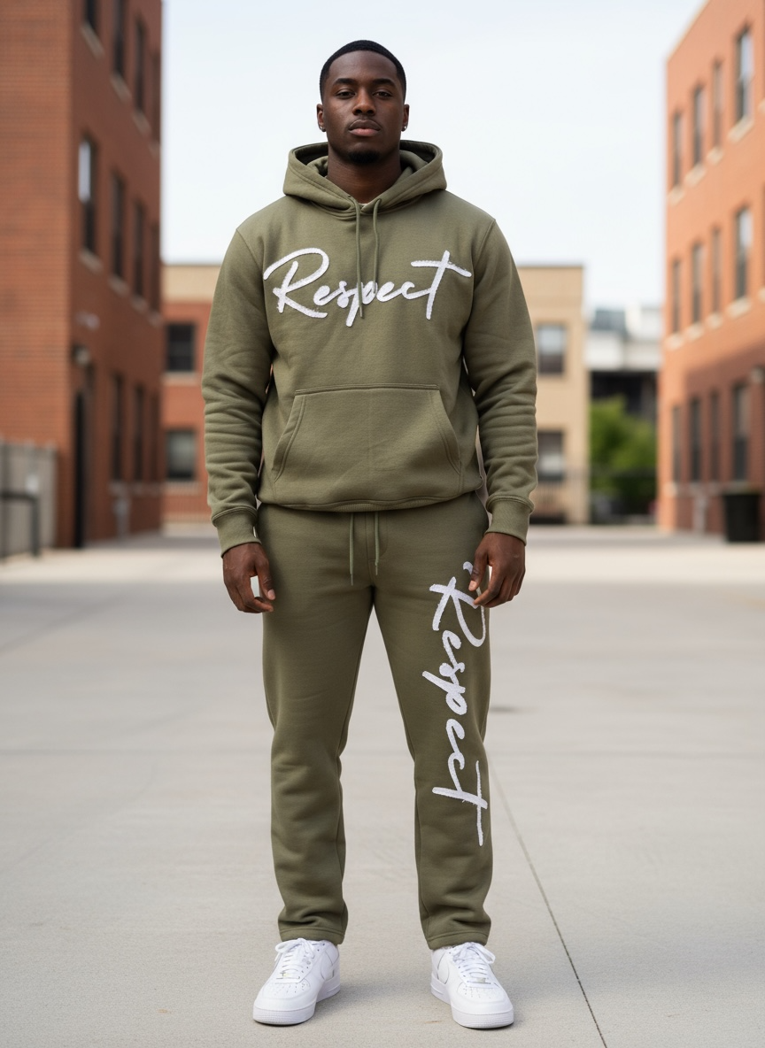 "PRE-ORDER"-Respect F/W '25 Distressed Jogger Set (Olive)