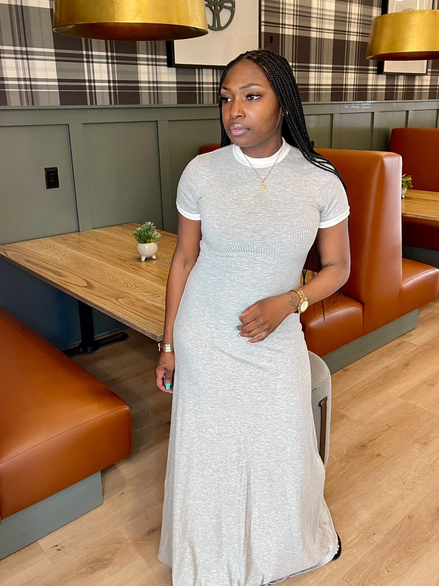 Breezy Maxi Dress (Grey)