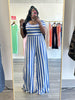 Stripe Flare Jumpsuit (Blue)