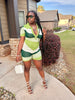 Green Abstract Romper