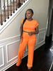 My Best Set (Orange)  My Best Set  ladies sweater  jumpsuit elegant  jumpsuit women
