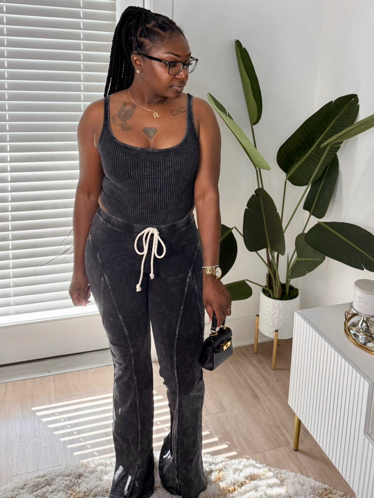 Ribbed Tank Pant Set (Black)