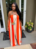 Classy Chic Striped Jumpsuit (Orange)