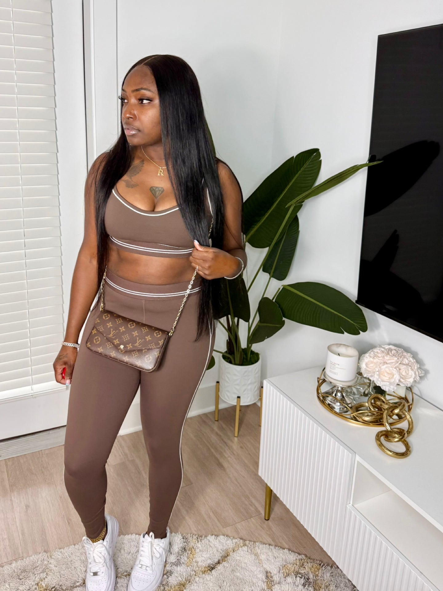Alo Style Legging Set (Brown)