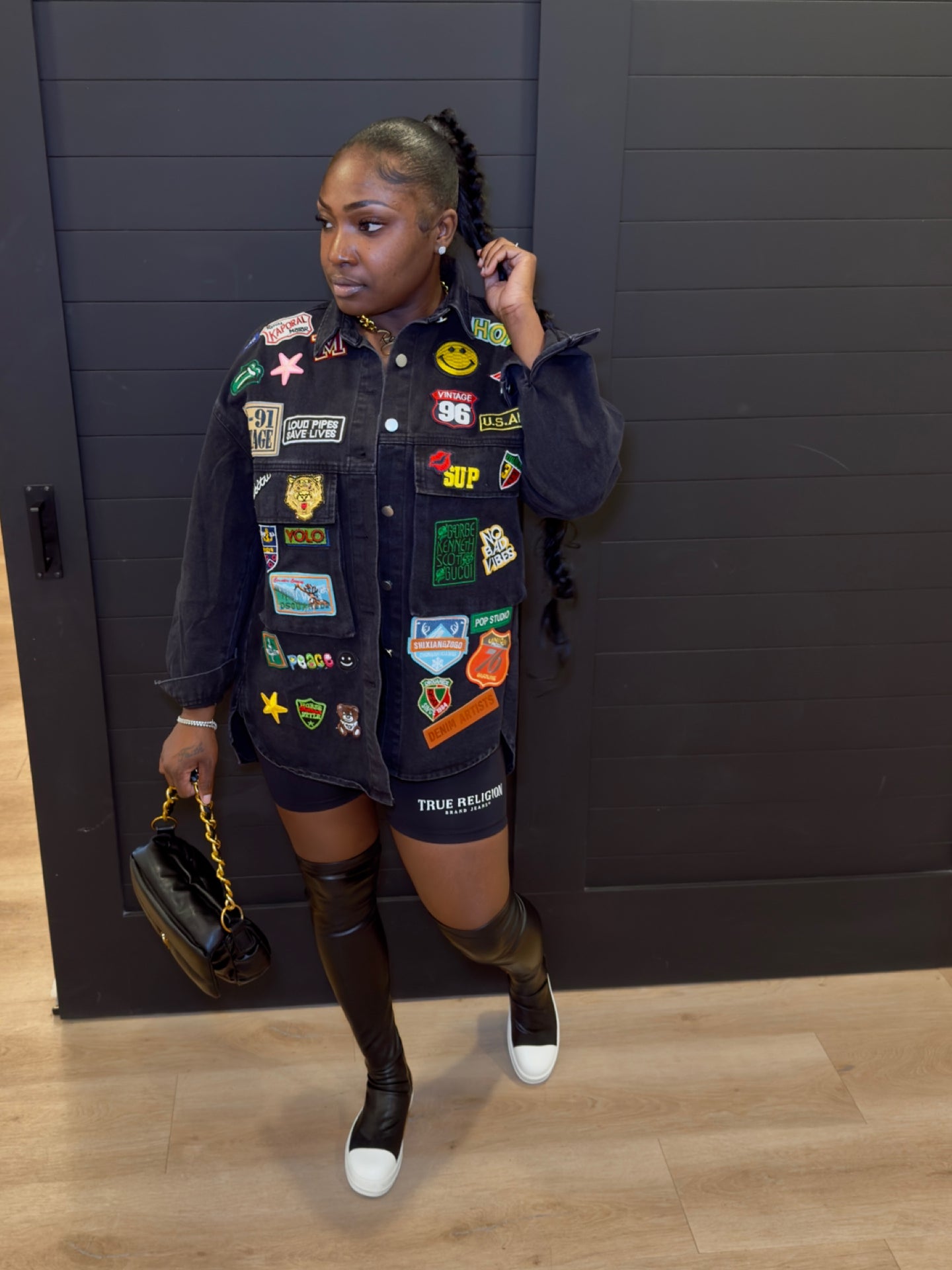 Oversized Patch Jacket