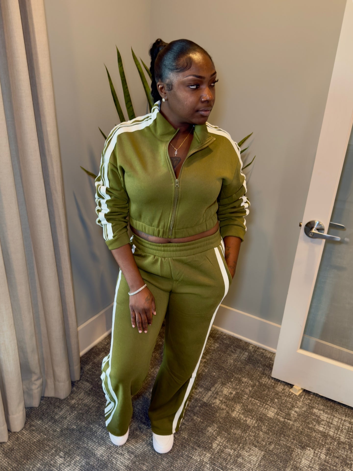 Fleece Pant Set (Olive)