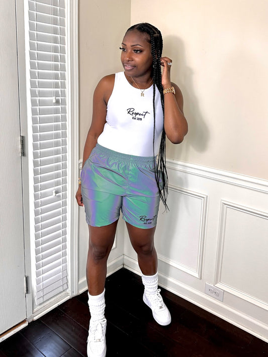 Unisex Respect Est Holographic Shorts