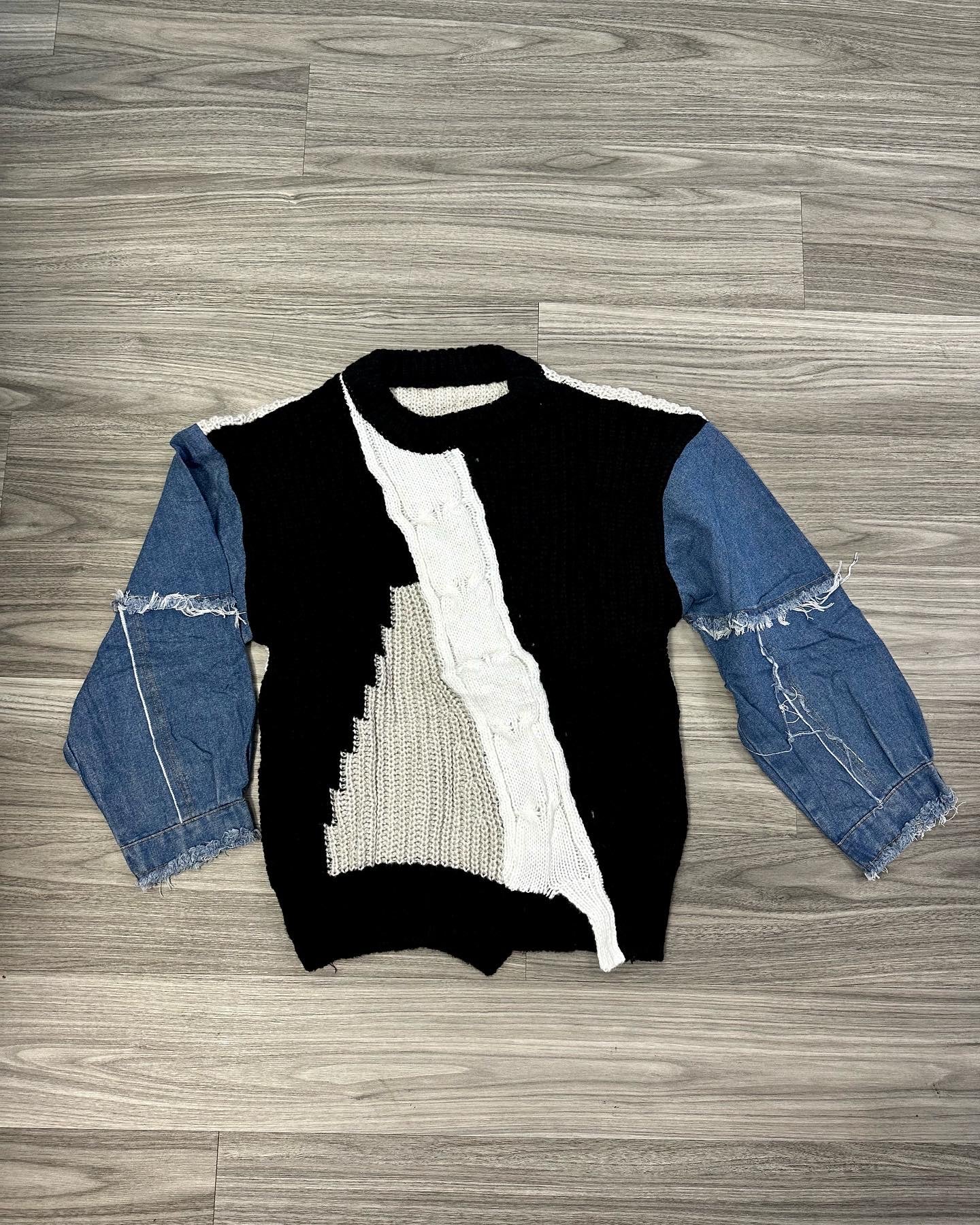 JeanXSweater Top (Black)-OS  JeanXSweater Top  Black JeanXSweater Top  Sweater Top  Ladies sweater top