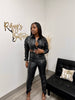 Secret Set (Black)  Black Secret Set  ladies complete Secret dress  leather set womens  Leather Set for ladies  Leather Set  matching leather set  Quality Secret dress