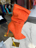 Suede Ankle Boot  Orange Suede Ankle Boot  Ankle Boot for ladies  boot  Booties for ladies  orange bootie  women bootie